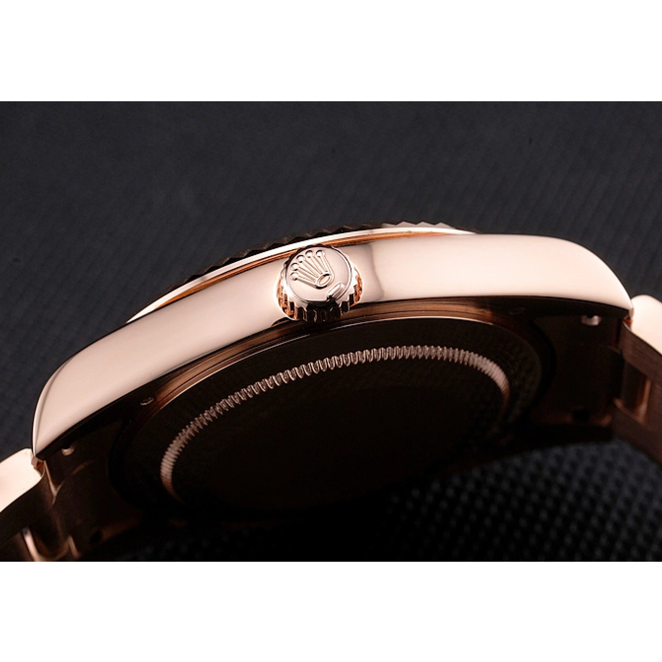 Aaa replica Gold Ad Brown Dweller Rolex Sky Bracelet Case Dial Rose 0713